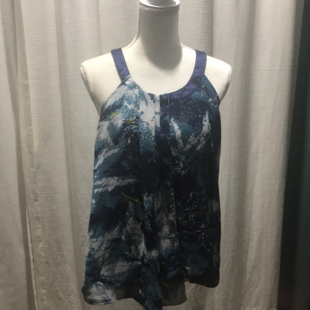 Blue sheer overlay tank